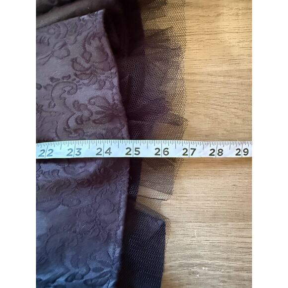 Forever 21 Strapless Black Jacquard Fit & Flare Party Dress Small S Gothic Tulle - Picture 7 of 8